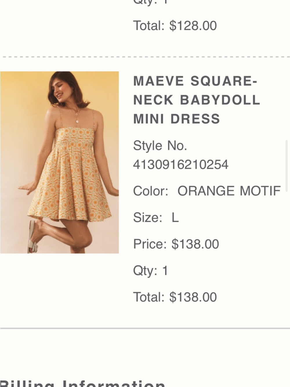 Anthropologie Orange & Mint Floral dress